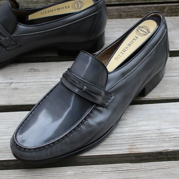 Polished Grey Leather Loafer, Men's Size 9.5 EEE, Made in Brazil - Picture 4 of 13